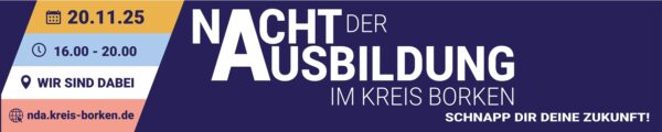 Banner für den Eingangsbereich hochkant oder quer 250x50 cm "Wir sind dabei"