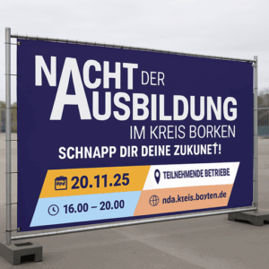 Bauzaunbanner "Bei allen teilnehmenden Betrieben"